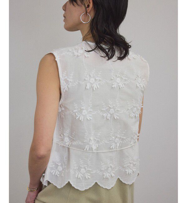 SALON adam et rope'「【WEB限定】３Dフラワーレースブラウス/ジレ［セットアップ対応］」|シャツ・ブラウス|