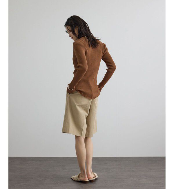 SALON adam et rope'「【WEB限定】シアーリブニットVネックカーディガン」|カーディガン|