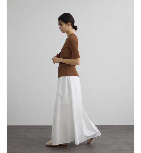 SALON adam et rope'「【WEB限定】シアーリブニットハーフスリーブプルオーバー」|Tシャツ・カットソー|