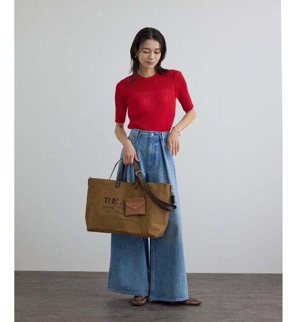 SALON adam et rope'「【WEB限定】シアーリブニットハーフスリーブプルオーバー」|Tシャツ・カットソー|