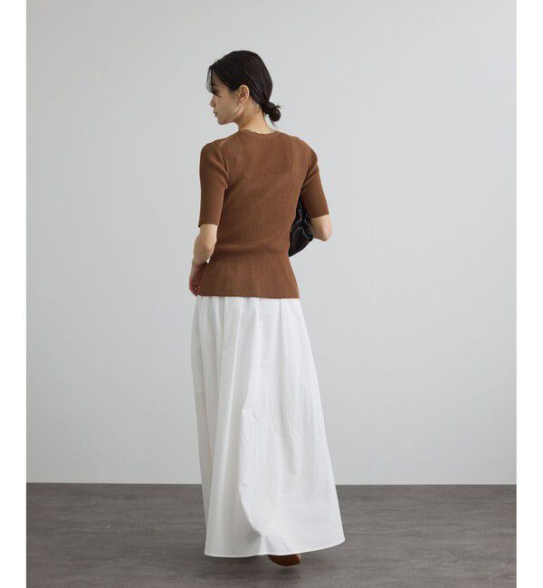 SALON adam et rope'「【WEB限定】シアーリブニットハーフスリーブプルオーバー」|Tシャツ・カットソー|