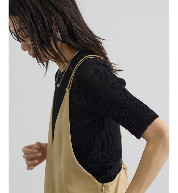 SALON adam et rope'「【WEB限定】シアーリブニットハーフスリーブプルオーバー」|Tシャツ・カットソー|