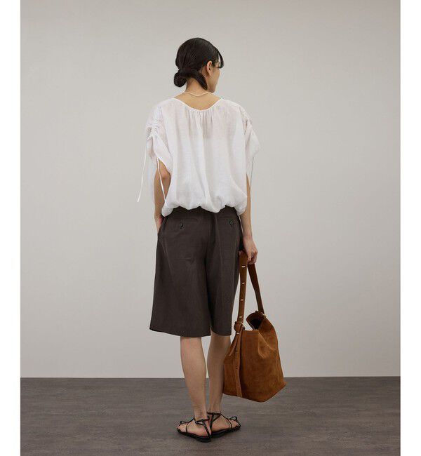 SALON adam et rope'「【WEB限定】ヨーロピアンリネンドロストギャザーブラウス」|シャツ・ブラウス|