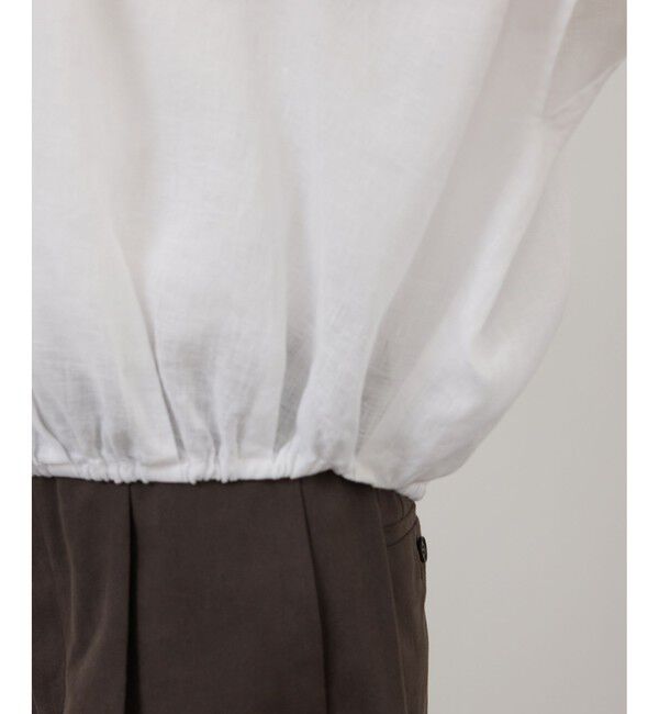 SALON adam et rope'「【WEB限定】ヨーロピアンリネンドロストギャザーブラウス」|シャツ・ブラウス|