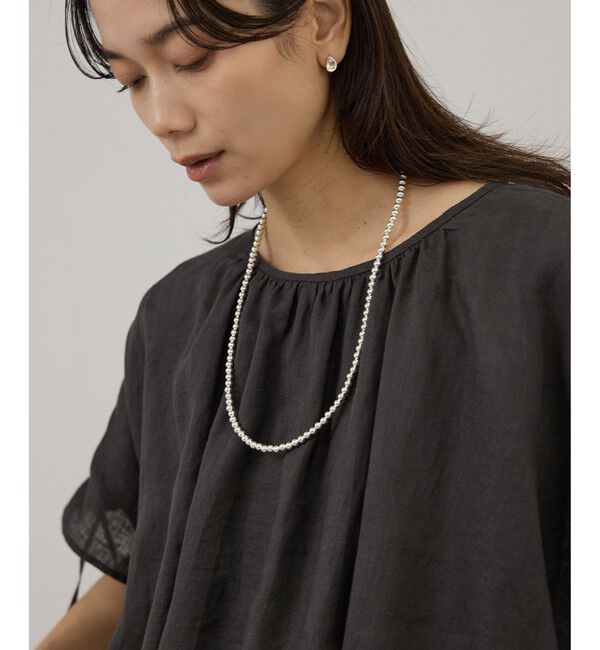 SALON adam et rope'「【WEB限定】ヨーロピアンリネンドロストギャザーブラウス」|シャツ・ブラウス|