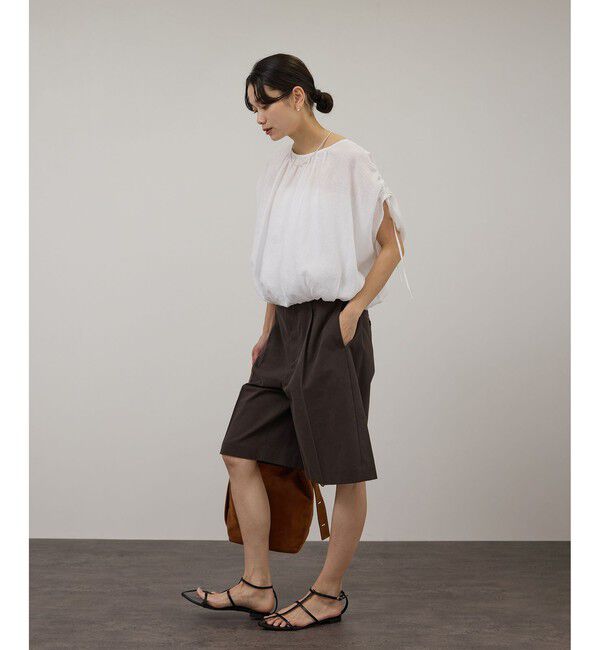SALON adam et rope'「【WEB限定】ヨーロピアンリネンドロストギャザーブラウス」|シャツ・ブラウス|