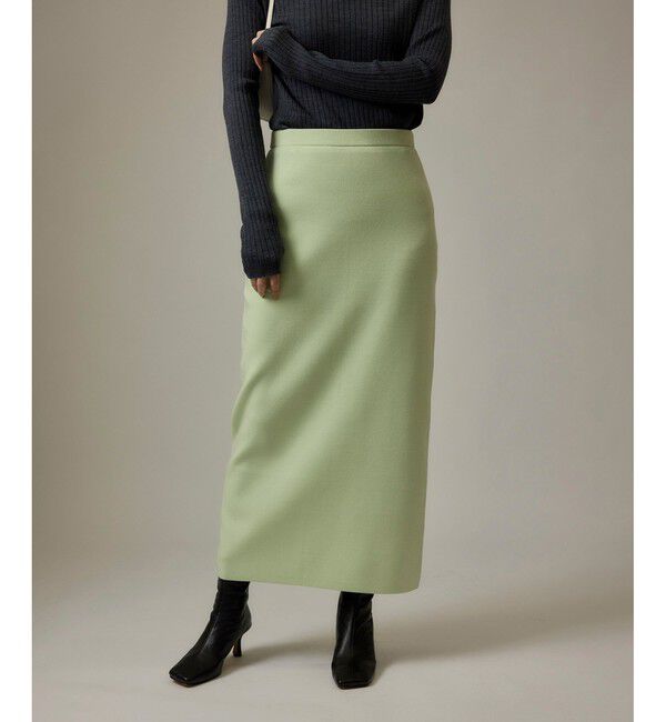 ROPE「【J'aDoRe・店舗限定】ハイゲージウールスムースIラインニットスカート/セットアップ対応」|スカート|グリーンサブ