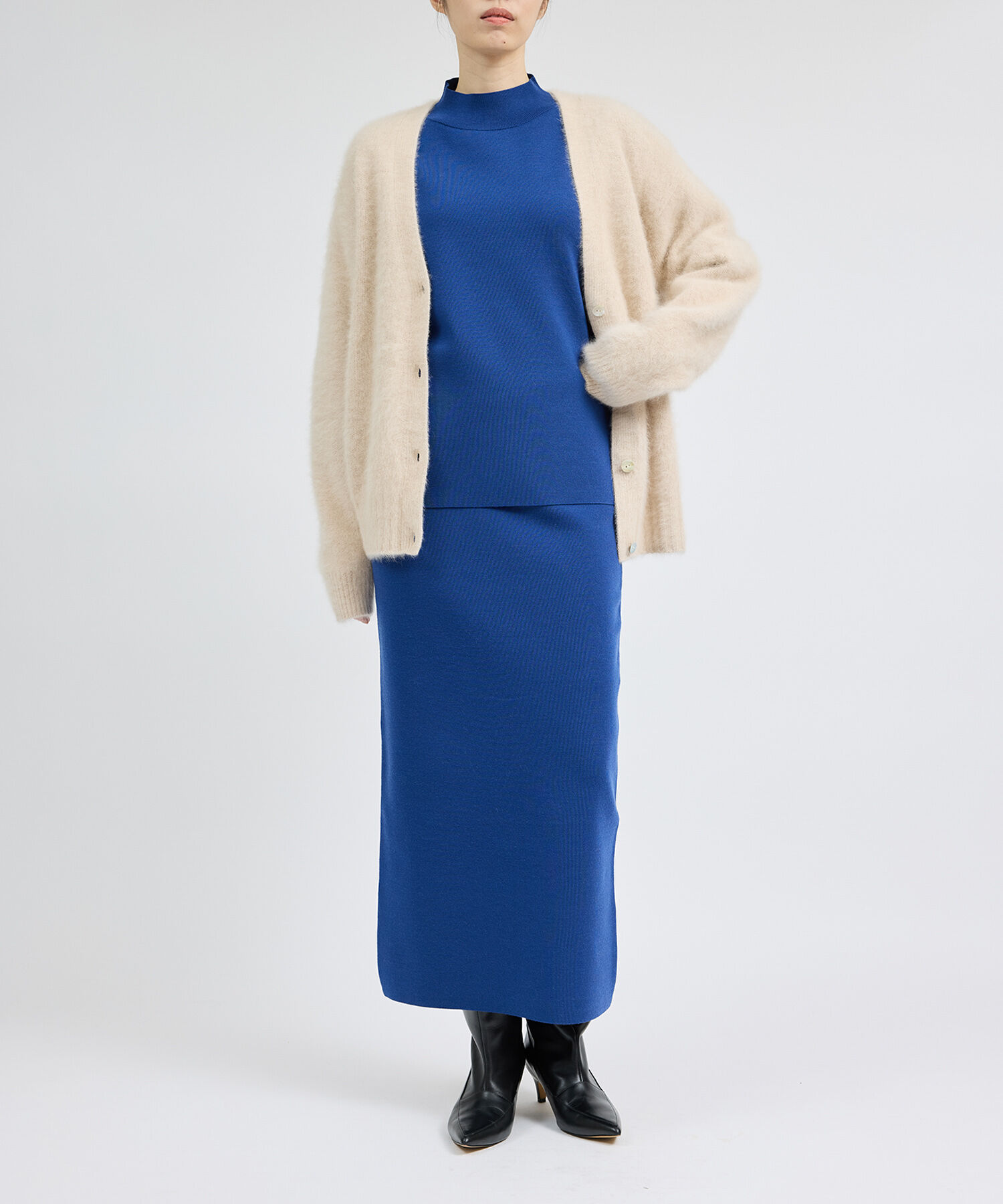 ROPE「【J'aDoRe・店舗限定】ハイゲージウールスムースIラインニットスカート/セットアップ対応」|スカート|