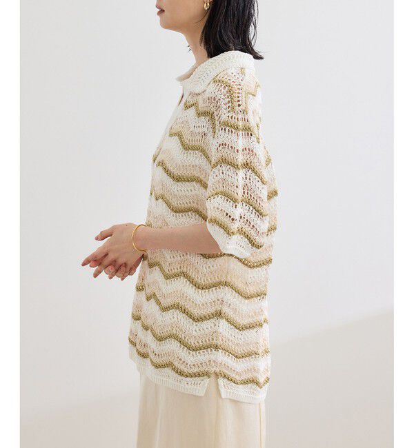 ROPE「【COOHEM（コーヘン）】ZIGZAG SUKASHI KNIT PULLOVER【WEB・一部店舗限定】【一部別注カラー】/洗える」|ポロシャツ|