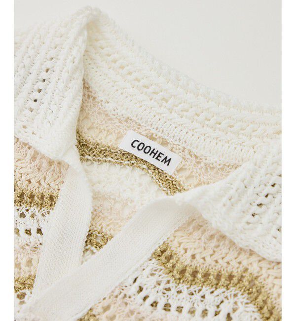 ROPE「【COOHEM（コーヘン）】ZIGZAG SUKASHI KNIT PULLOVER【WEB・一部店舗限定】【一部別注カラー】/洗える」|ポロシャツ|