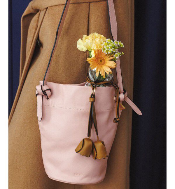 ROPE「【teau・牛革】panier tulip ring charm（キー/バッグチャーム・ネックレス）」|チャーム・キーホルダー|キャメル(25)