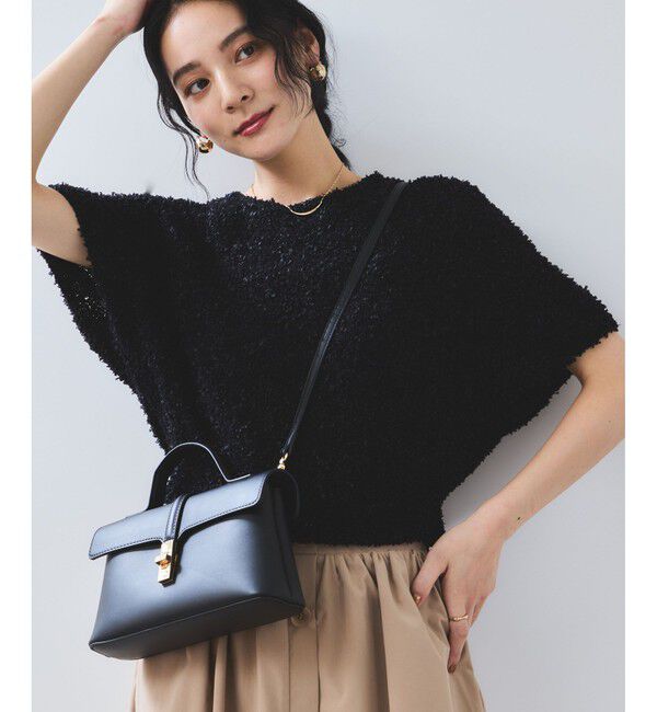 VIS「【WEB限定】リボンヤーンバルーン袖サマーニット」|ニット・セーター|ブラック(01)