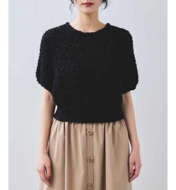 VIS「【WEB限定】リボンヤーンバルーン袖サマーニット」|ニット・セーター|