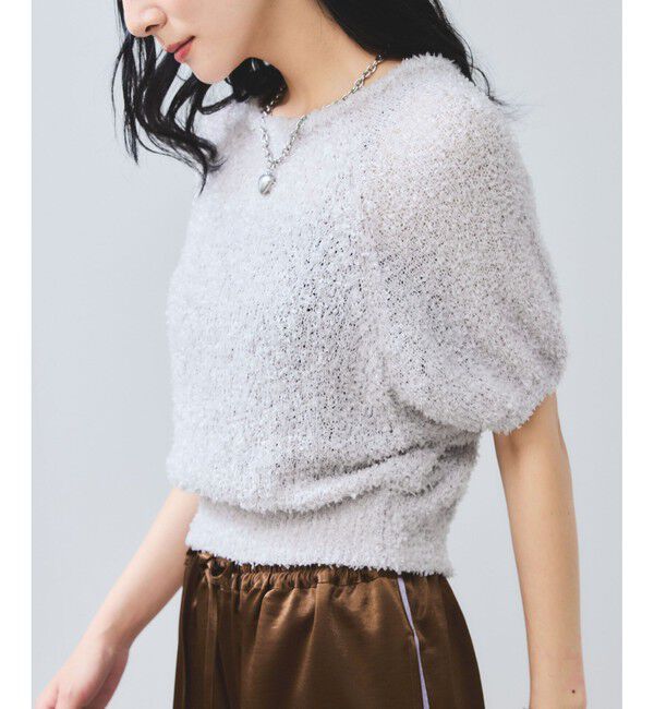 VIS「【WEB限定】リボンヤーンバルーン袖サマーニット」|ニット・セーター|