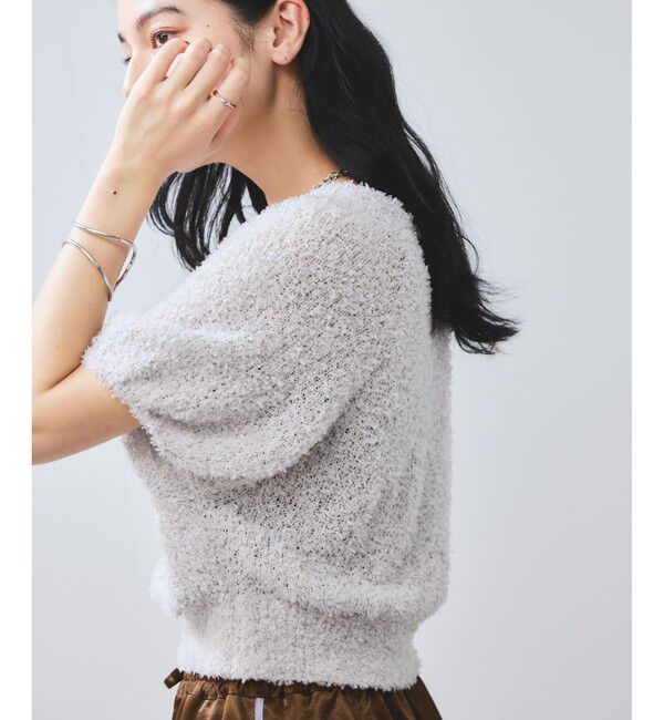 VIS「【WEB限定】リボンヤーンバルーン袖サマーニット」|ニット・セーター|