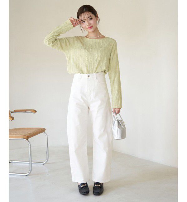 Rope&rsquo;Picnic「【ウエスト革命デニム】ウエストシェイプカービーホワイトデニム」|デニム|