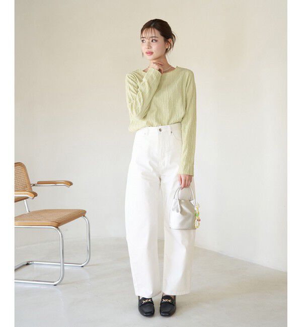 Rope&rsquo;Picnic「【ウエスト革命デニム】ウエストシェイプカービーホワイトデニム」|デニム|