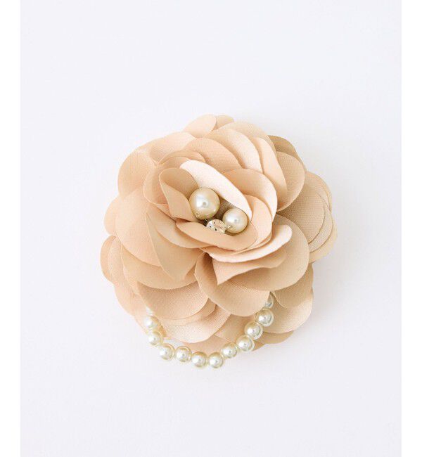 ROPE PICNIC PASSAGE「パール&times;サテンフラワーコサージュ」|ブローチ・コサージュ|