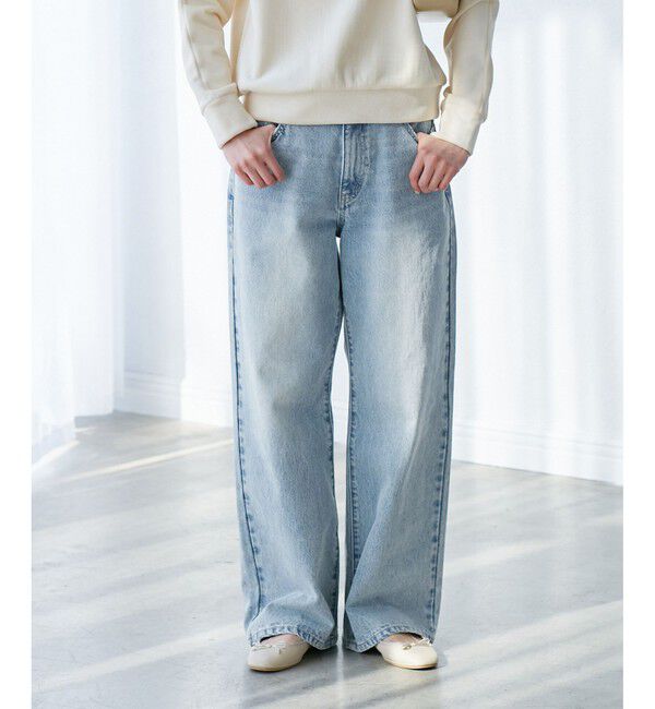 Rope&rsquo;Picnic「【emur/エミュール】ワイドストレートデニムパンツ」|デニム|