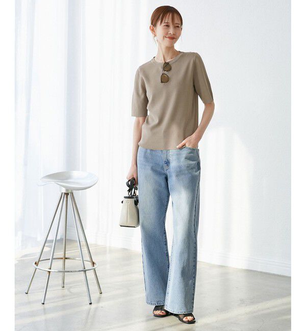 Rope&rsquo;Picnic「【emur/エミュール】ワイドストレートデニムパンツ」|デニム|