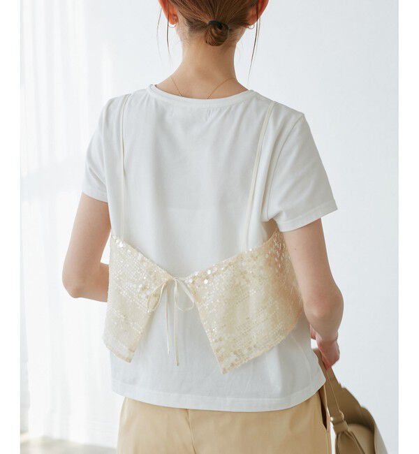 Rope&rsquo;Picnic「スパンコールビスチェ付きカットトップス」|Tシャツ・カットソー|