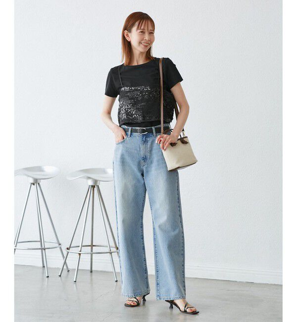 Rope&rsquo;Picnic「スパンコールビスチェ付きカットトップス」|Tシャツ・カットソー|