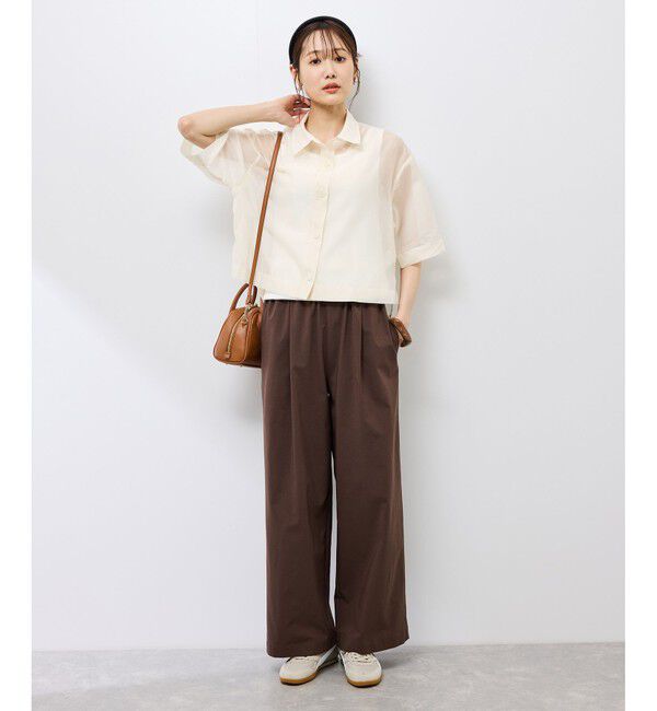 Rope&rsquo;Picnic「【接触冷感】ハーフスリーブシアーシャツ」|シャツ・ブラウス|