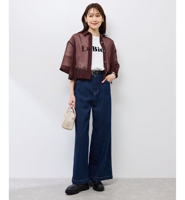 Rope&rsquo;Picnic「【接触冷感】ハーフスリーブシアーシャツ」|シャツ・ブラウス|