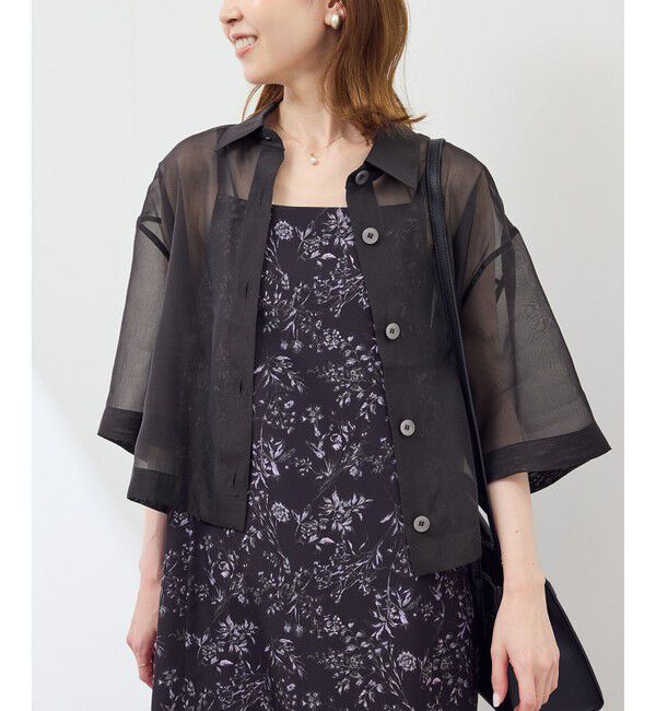 Rope&rsquo;Picnic「【接触冷感】ハーフスリーブシアーシャツ」|シャツ・ブラウス|