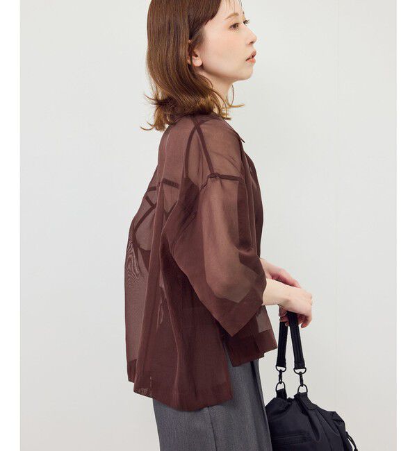 Rope&rsquo;Picnic「【接触冷感】ハーフスリーブシアーシャツ」|シャツ・ブラウス|