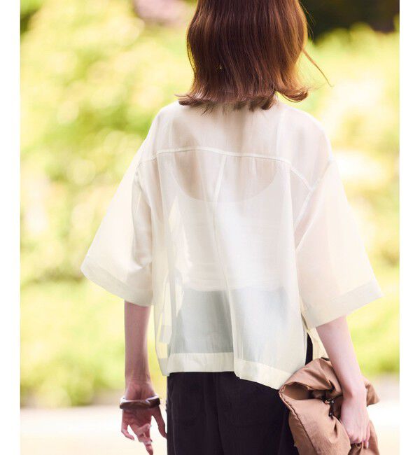 Rope&rsquo;Picnic「【接触冷感】ハーフスリーブシアーシャツ」|シャツ・ブラウス|
