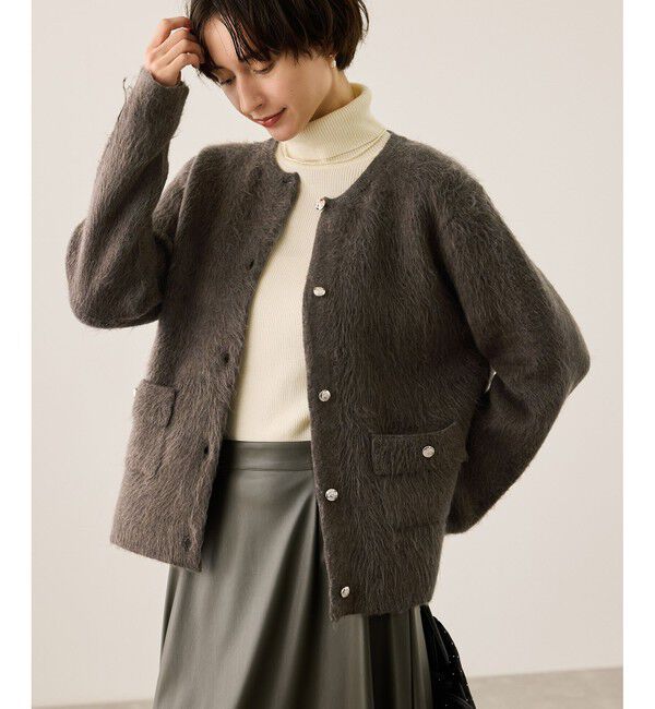 Rope&rsquo;Picnic「ダブルフェイス襟取り外し起毛カーディガン」|カーディガン|