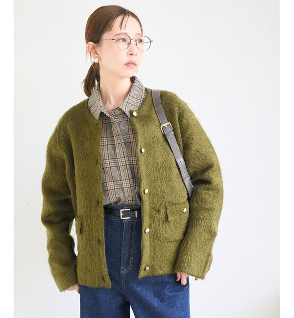 Rope&rsquo;Picnic「ダブルフェイス襟取り外し起毛カーディガン」|カーディガン|