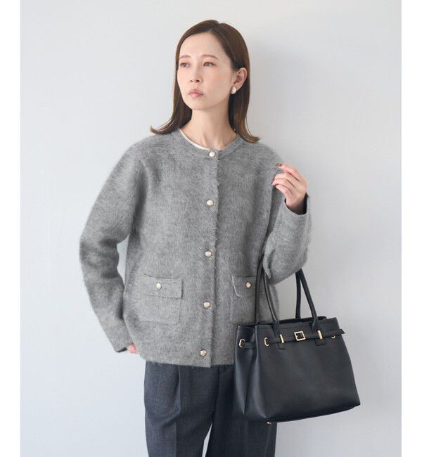 Rope&rsquo;Picnic「ダブルフェイス襟取り外し起毛カーディガン」|カーディガン|