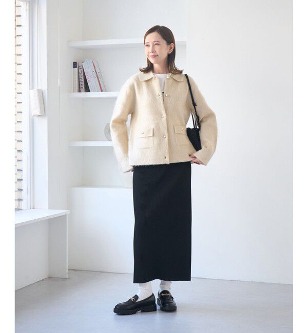 Rope&rsquo;Picnic「ダブルフェイス襟取り外し起毛カーディガン」|カーディガン|