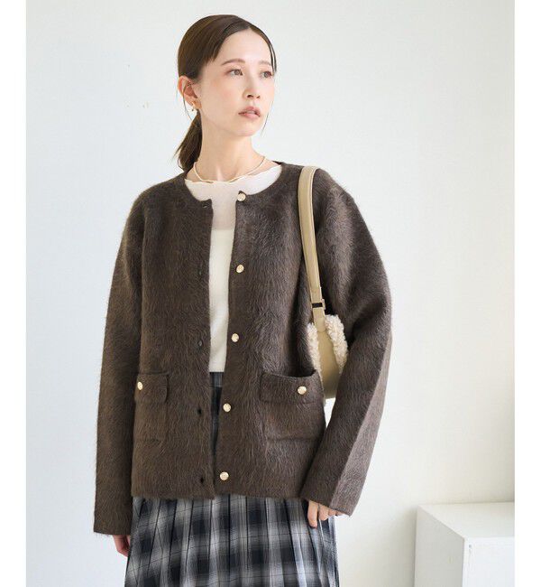 Rope&rsquo;Picnic「ダブルフェイス襟取り外し起毛カーディガン」|カーディガン|