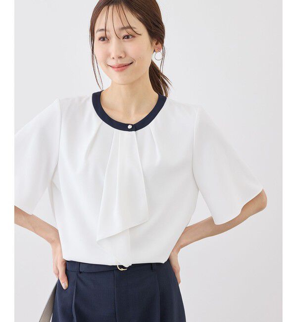 Rope&rsquo;Picnic「ボウタイブラウスハーフスリーブ」|シャツ・ブラウス|