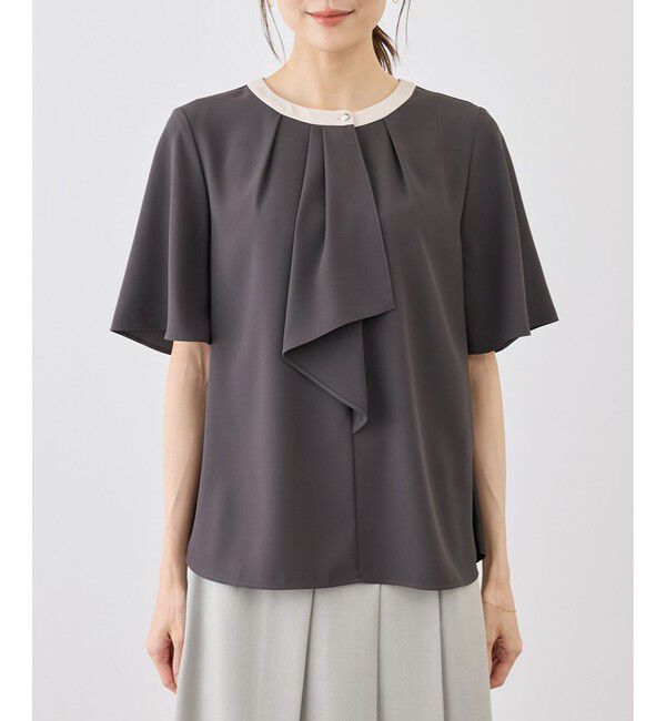 Rope&rsquo;Picnic「ボウタイブラウスハーフスリーブ」|シャツ・ブラウス|