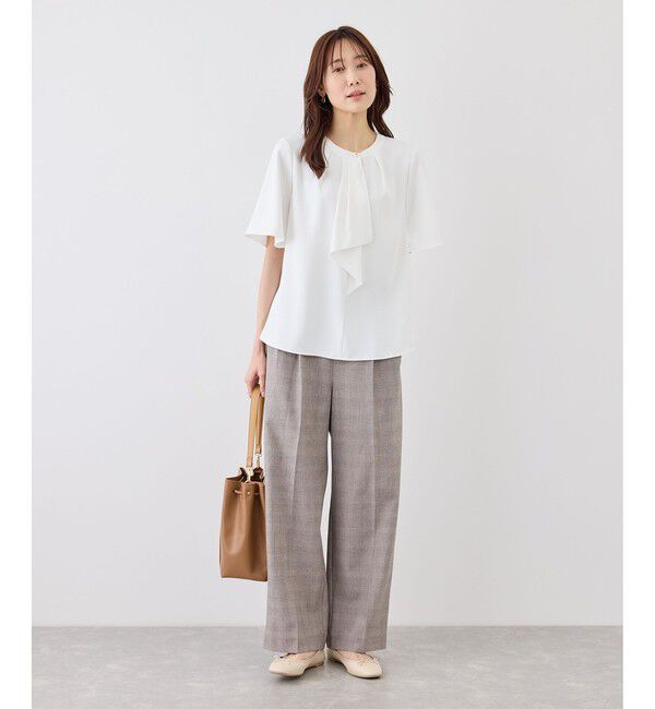 Rope&rsquo;Picnic「ボウタイブラウスハーフスリーブ」|シャツ・ブラウス|