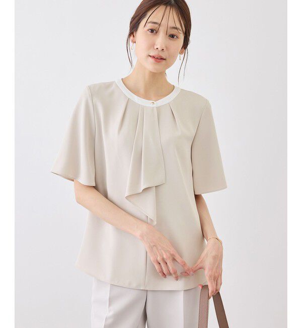 Rope&rsquo;Picnic「ボウタイブラウスハーフスリーブ」|シャツ・ブラウス|ベージュ(27)
