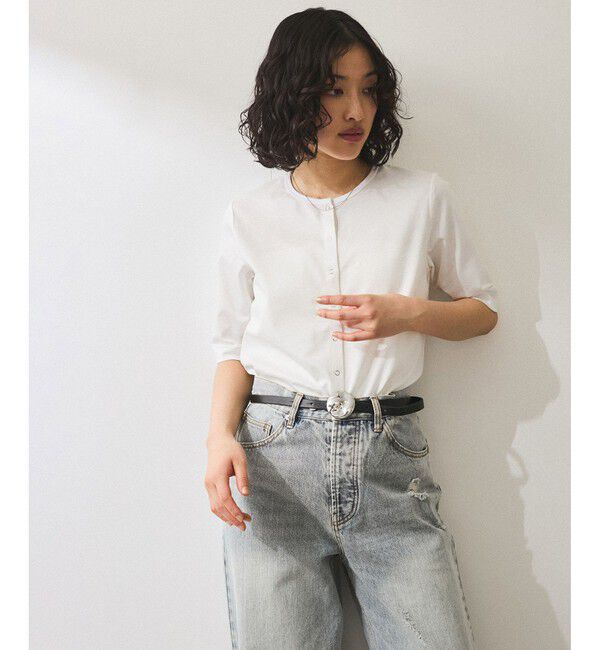 ADAM ET ROPE'「【WEB限定】・【サステナブル】カットオフコンビTシャツカーディガン」|カーディガン|