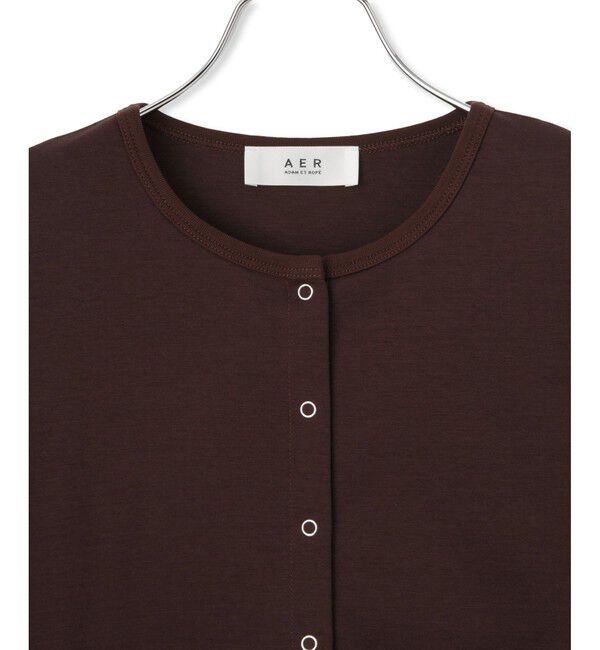 ADAM ET ROPE'「【WEB限定】・【サステナブル】カットオフコンビTシャツカーディガン」|カーディガン|