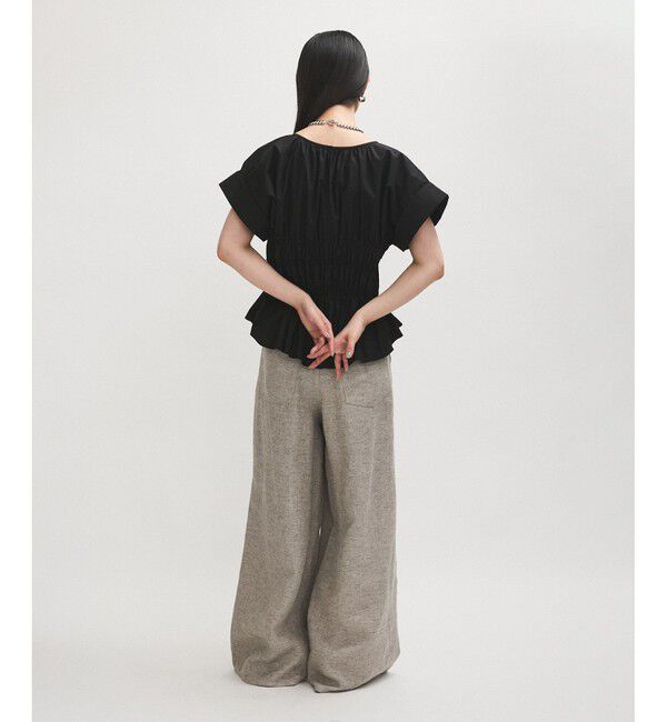 ADAM ET ROPE'「【WEB限定】ランダムギャザリングブラウス」|シャツ・ブラウス|