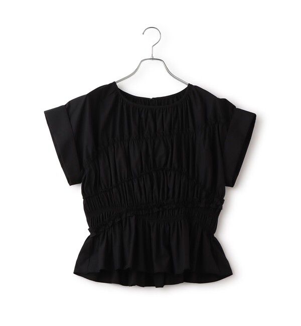 ADAM ET ROPE'「【WEB限定】ランダムギャザリングブラウス」|シャツ・ブラウス|