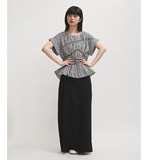 ADAM ET ROPE'「【WEB限定】ランダムギャザリングブラウス」|シャツ・ブラウス|