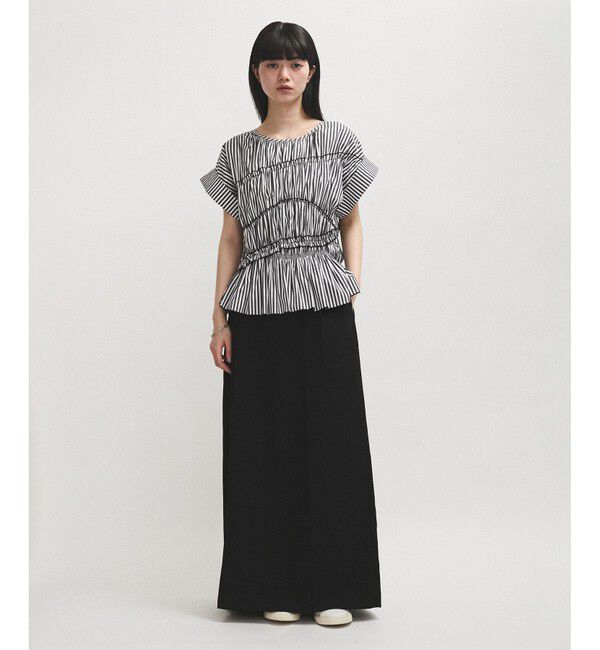 ADAM ET ROPE'「【WEB限定】ランダムギャザリングブラウス」|シャツ・ブラウス|