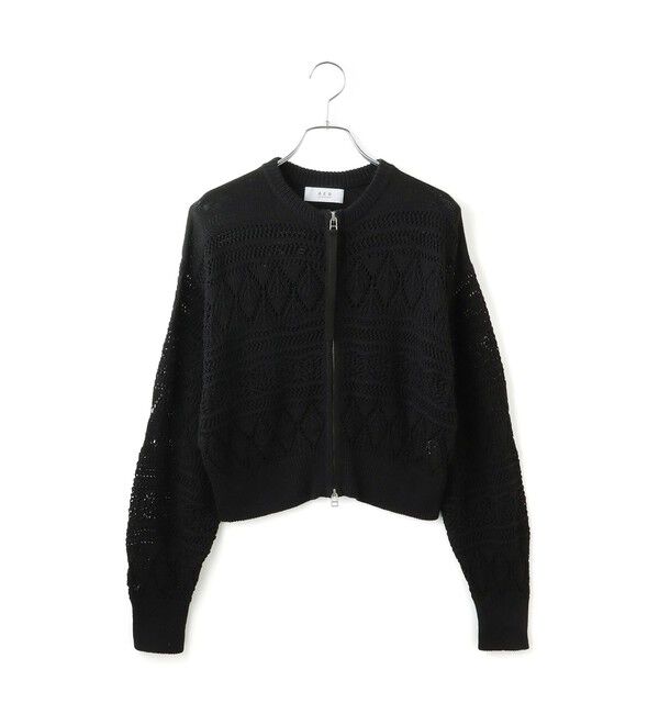 ADAM ET ROPE'「【WEB限定】パターンニットブルゾン」|カーディガン|