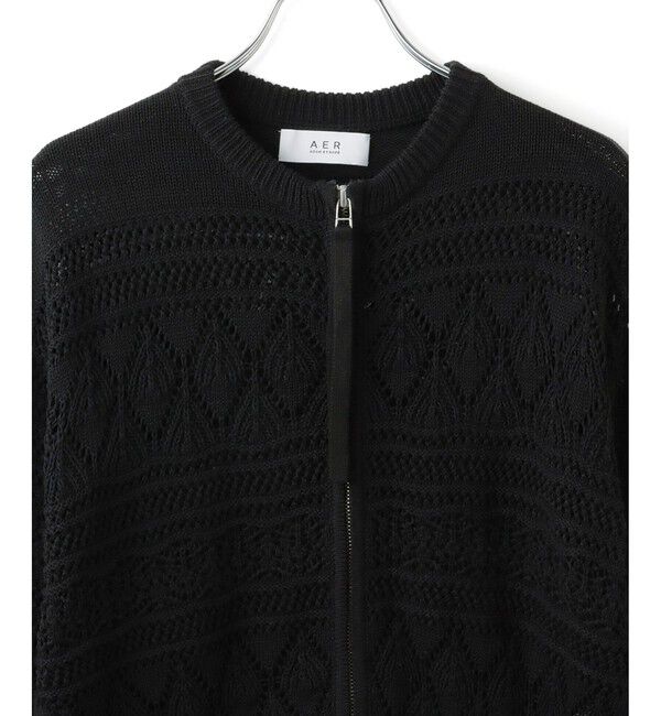 ADAM ET ROPE'「【WEB限定】パターンニットブルゾン」|カーディガン|