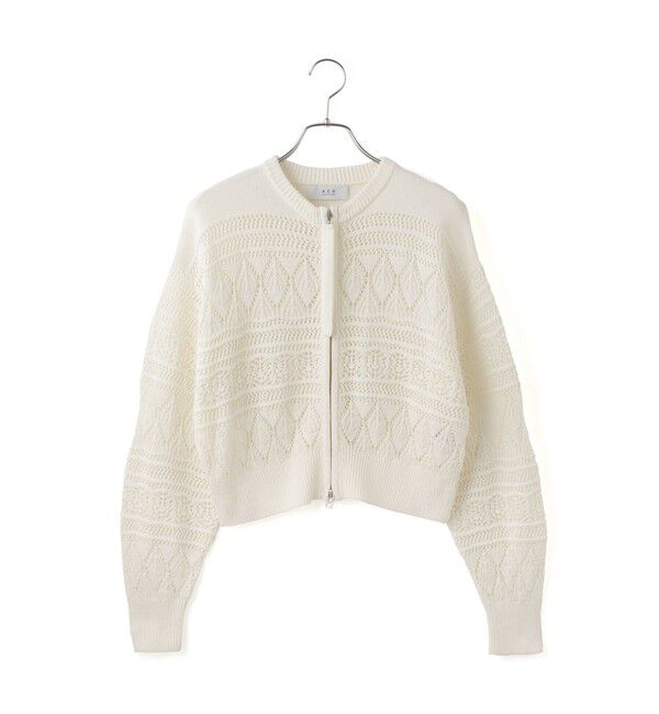 ADAM ET ROPE'「【WEB限定】パターンニットブルゾン」|カーディガン|