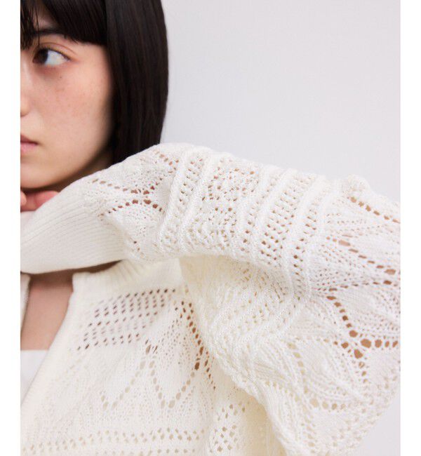 ADAM ET ROPE'「【WEB限定】パターンニットブルゾン」|カーディガン|